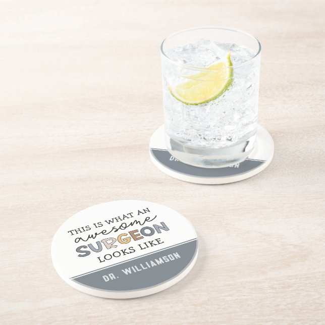 Posavasos Cirujano personalizado Gracioso Sorprendente Regal (Lado)