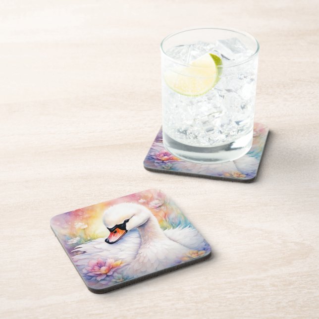 Posavasos Cisne de aves arcoiris 3 (Lado Derecho)