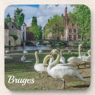 Posavasos Cisnes blancos en el centro de Brujas