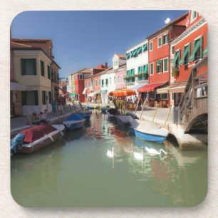 Posavasos Cisnes en canal, Isla de Burano, Venecia, Italia