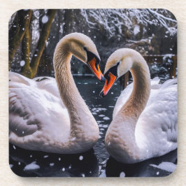 Posavasos Cisnes románticos en un país maravillosamente inve