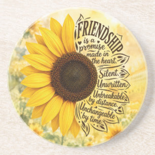 Posavasos Cita de amistad de girasol amarillo