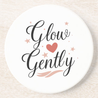 Posavasos Cita de Autocuidado de Estrella Rosa Suave Glow