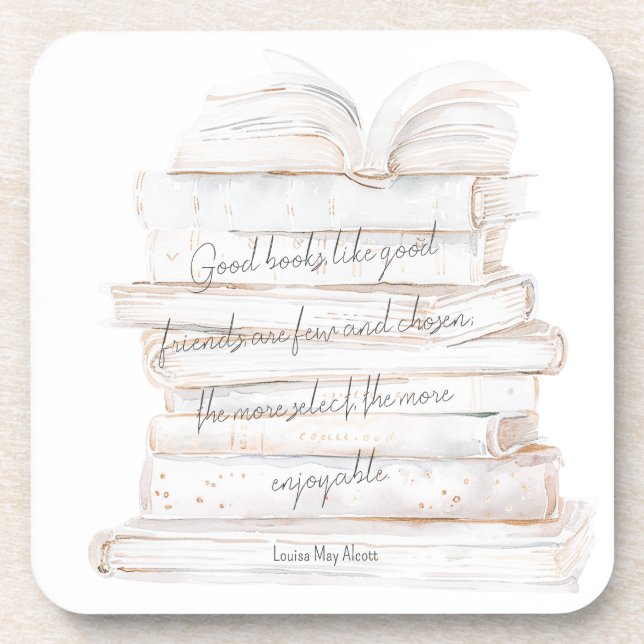 Posavasos Cita de color blanco y oro (Frente)