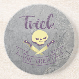 Posavasos Cita de Halloween en una cinta de lazo