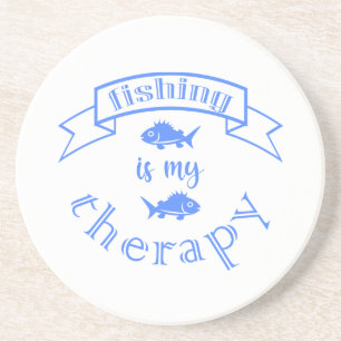 Posavasos Cita de la bandera Pesca es mi terapia