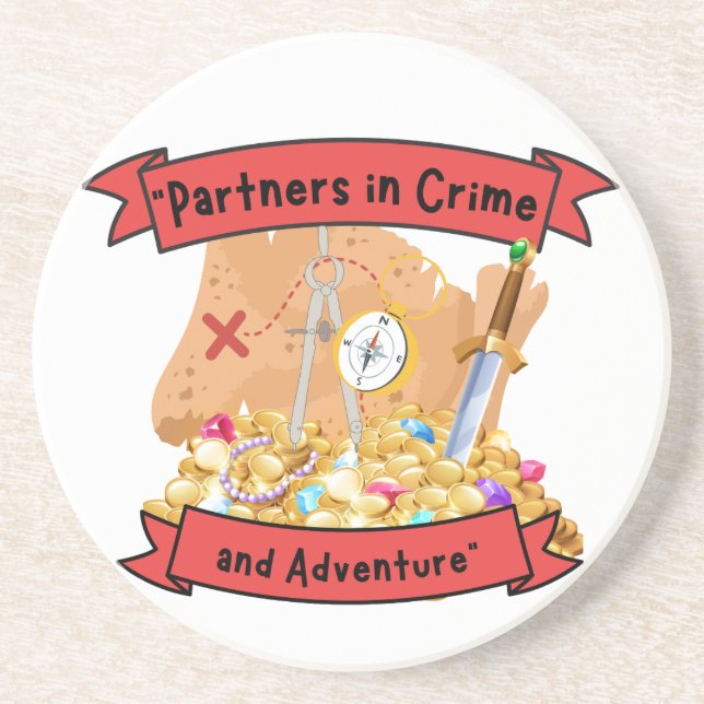 Posavasos cita de mapa pirata (Frente)