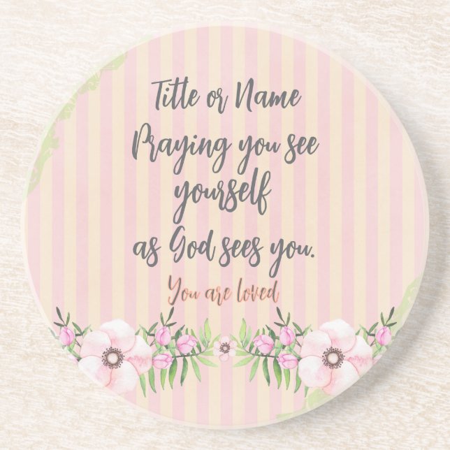 Posavasos Cita de oración personalizada (Frente)