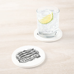 Posavasos Cita de pez sardina lindo