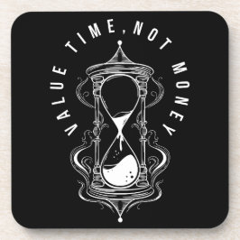 Posavasos Cita de reloj de arena de valor tiempo no dinero