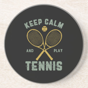 Posavasos Cita de tenis de época divertida mantiene la calm