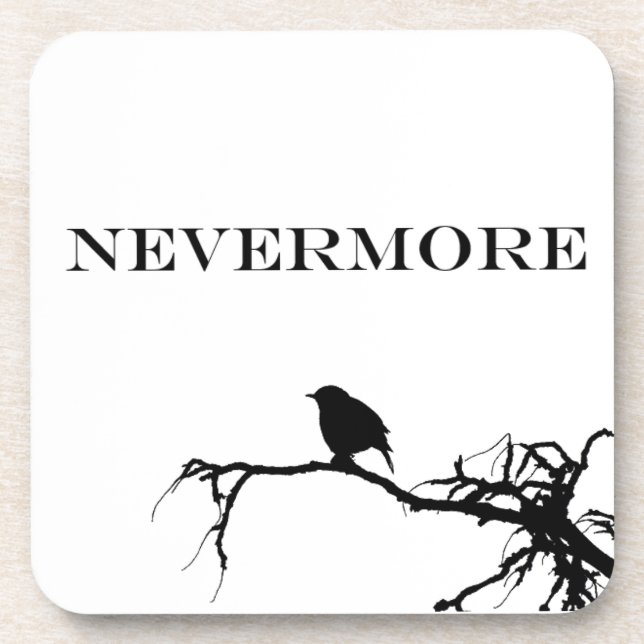 Posavasos Cita del poema Edgar Allan Poe de Nevermore Raven (Frente)