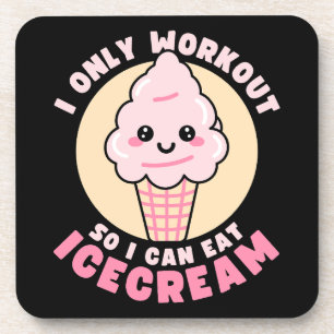 Posavasos Cita Divertida de Entrenamiento de Helado Kawaii