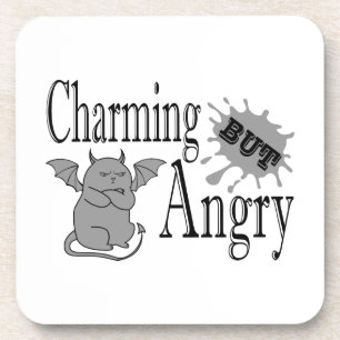 Posavasos Cita divertida de un pequeño gato endemoniado, enc