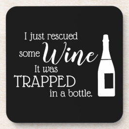 Posavasos Cita divertida de vino diciendo que fue rescatada