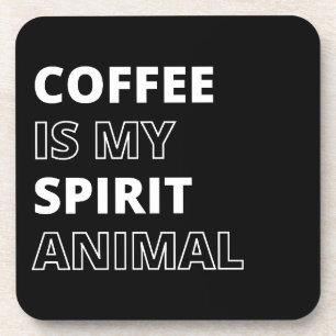 Posavasos Cita divertida del espíritu animal del café