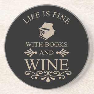 Posavasos Cita divertida para amantes de libros y vino