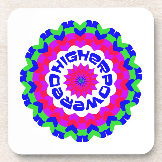 Posavasos Cita espiritual de mayor potencia Diseño Kaleidosc (Frente)
