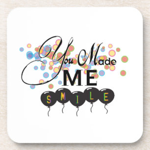 Posavasos Cita feliz con globos -¡Me hiciste sonreír!