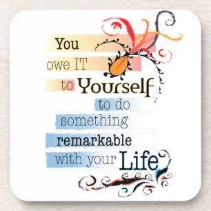 Posavasos Cita ilustrada Inspiradora LIFE destacable
