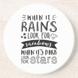 Posavasos Cita inspiradora busca estrella y arcoiris
