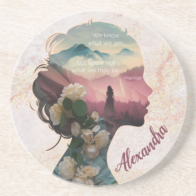 Posavasos Cita Inspiradora de Keepsake personalizado moderna (Frente)