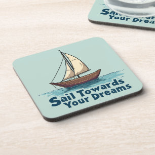 Posavasos Cita inspiradora náutica de velero vintage