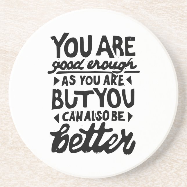 Posavasos Cita motivadora Impresión de Lino Ronda Arenisca (Frente)