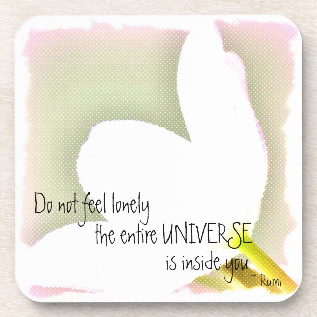 Posavasos Cita punteada de Rumi del tulipán (Frente)