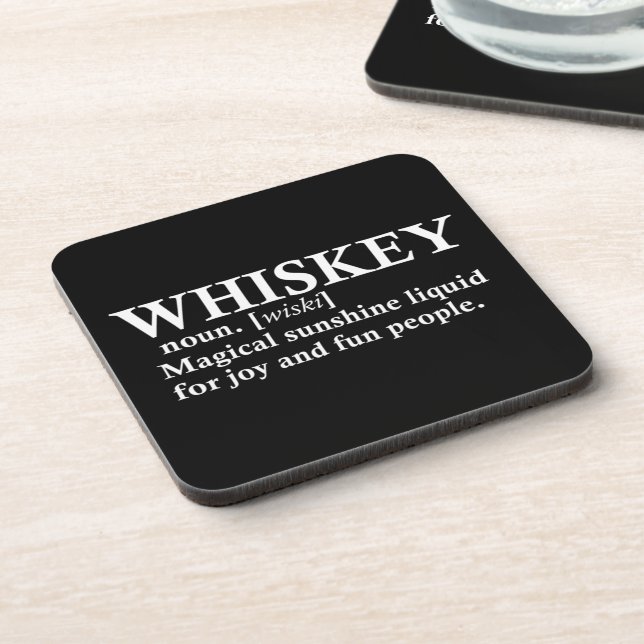 Posavasos Citas divertidas de la definición de Whiskey (Lado Izquierdo)