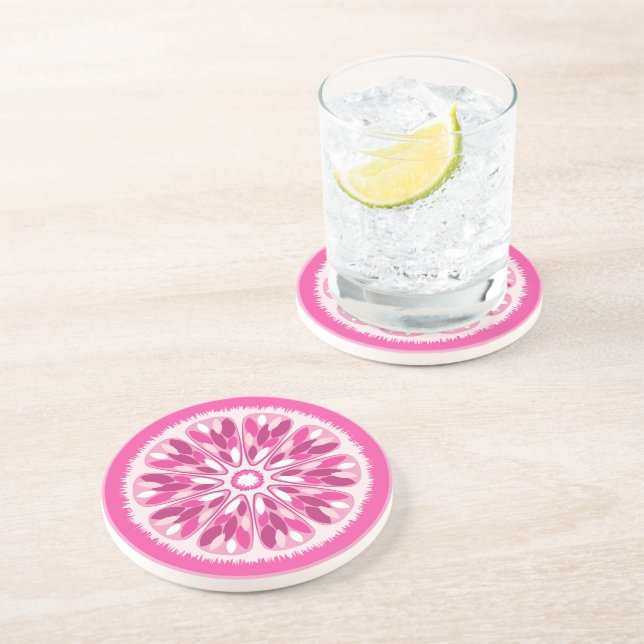 Posavasos Cítricos Slices de limón rosa (Lado)