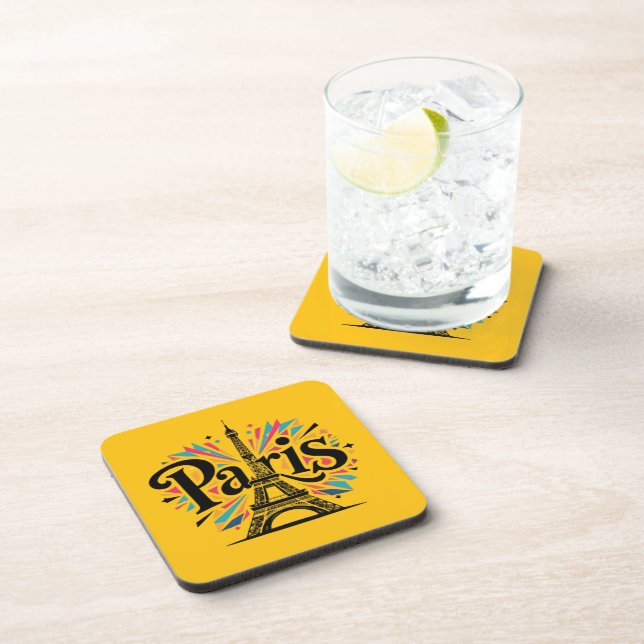 Posavasos City of Lights: Bold Paris Typography Art (Lado Derecho)