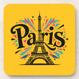 Posavasos City of Lights: Bold Paris Typography Art