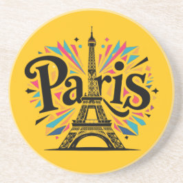 Posavasos City of Lights: Bold Paris Typography Art