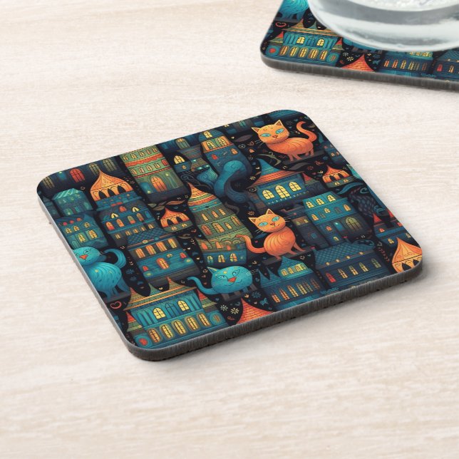 Posavasos Ciudad capáz arte de IA (Lado Izquierdo)