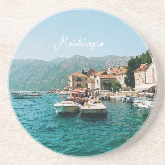 Posavasos Ciudad costera de Perast, Montenegro (Frente)