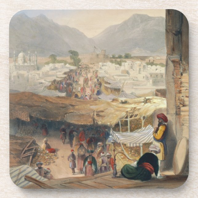 Posavasos Ciudad de Kandahar, de su bazar principal y de la (Frente)