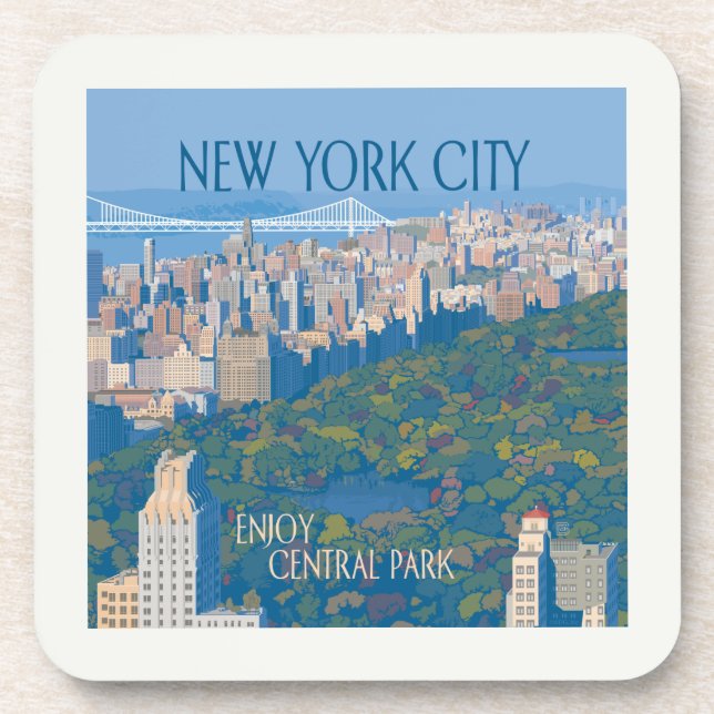 Posavasos Ciudad de Nueva York | Disfrutar de Central Park (Frente)