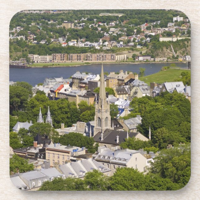 Posavasos Ciudad de Quebec, Quebec, Canadá. Vista aérea de l (Frente)