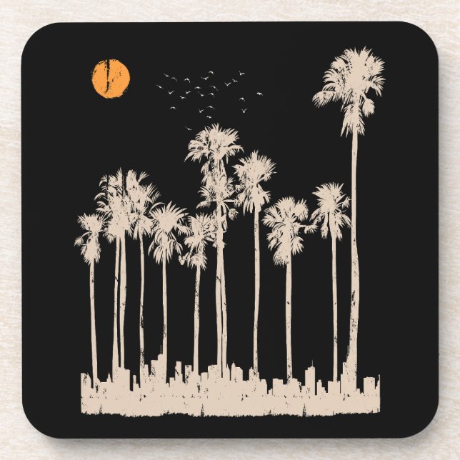 Posavasos Ciudad de verano vintage (Frente)