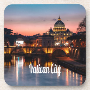 Posavasos Ciudad del Vaticano De Noche Iglesia Católica Roma