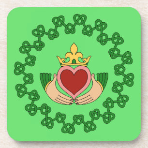Posavasos Claddagh y Green Knotwork
