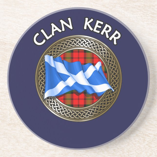 Posavasos Clan Baird Tartan Knot & Flag (Frente)