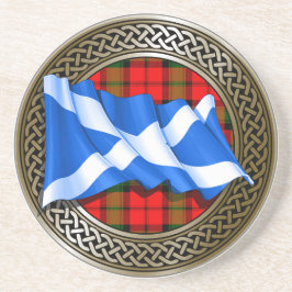 Posavasos Clan Baird Tartan Knot & Flag