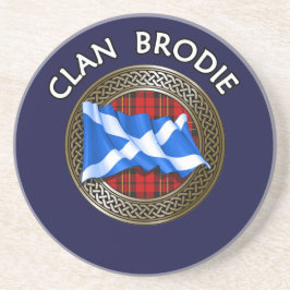 Posavasos Clan Brodie Tartan Knot & Flag