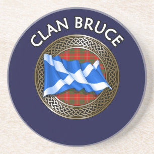 Posavasos Clan Bruce Tartan Knot & Flag