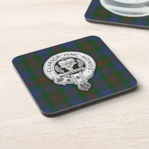 Posavasos Clan Buchanan Escudo y Hunting Tartán
