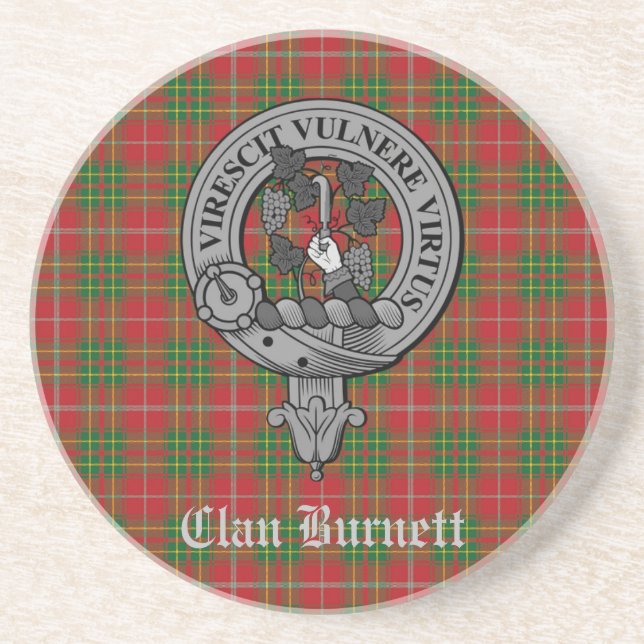 Posavasos Clan Burnett Escudo Badge & Tartán (Frente)