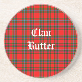 Posavasos Clan Butter Tartán y Personalizado Textos