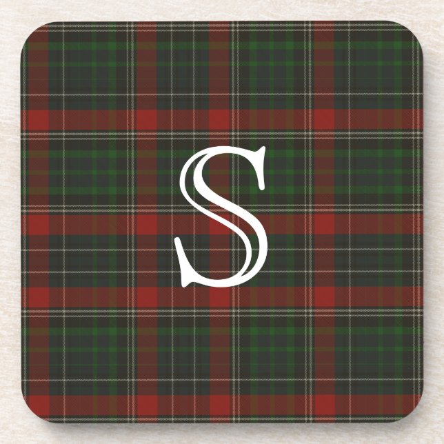 Posavasos Clan clásico Stuart Plaid Monograma (Frente)